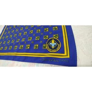OSCAR DE LA RENTA for Boys Scouts America Vintage Rare BSA Scarf  Patch Cobalt